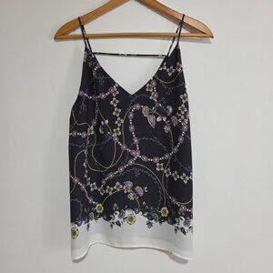 EUC LIKE NEW LOFT GARLAND FLORAL PRINT V NECK TANK TOP SIZE M
